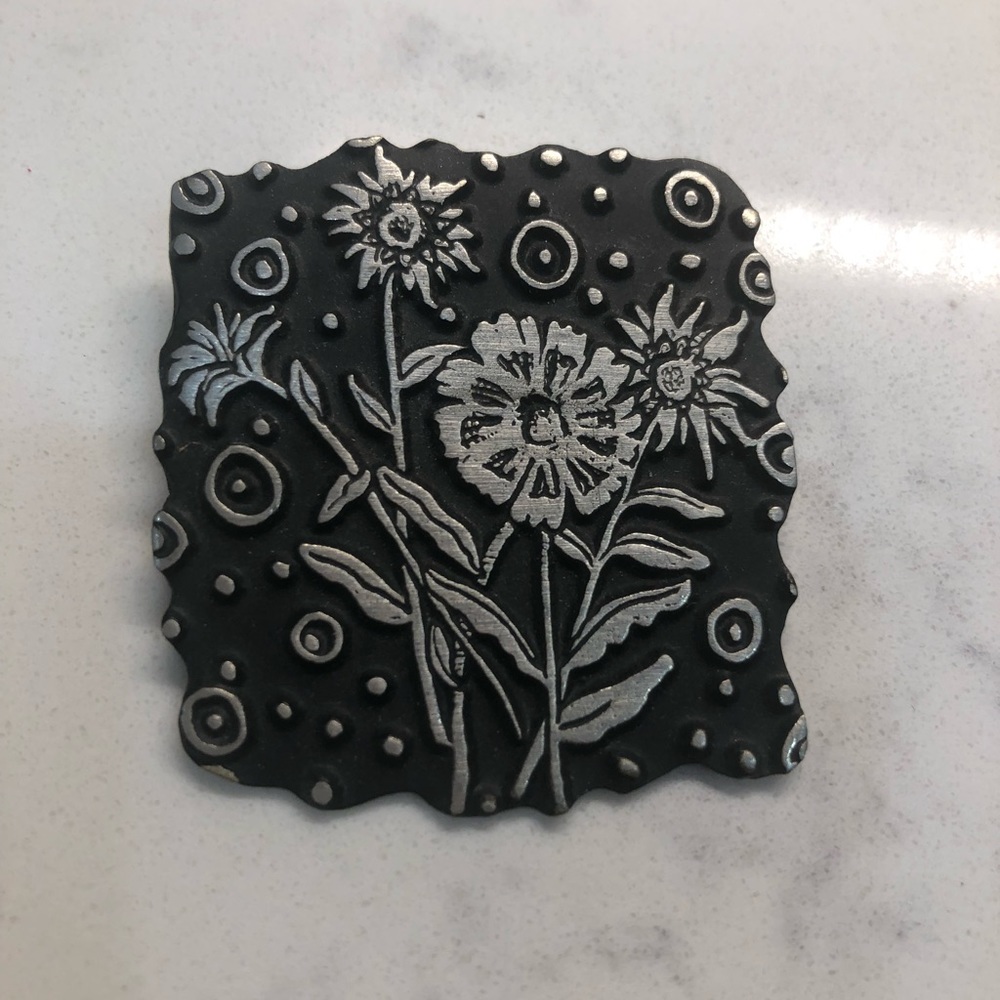 Alice Seely Signed Urban Fetishes 1990 Floral Pin
